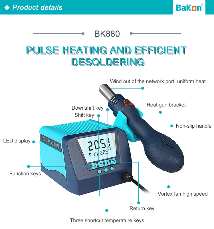 Bakon BK880 hot air gun desoldering station Buy Bakon Bk880 Hot Air Gun Desoldering Station
