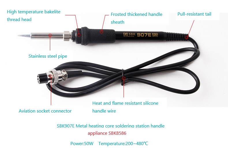 3x Soldering Iron Handles – Compatible With 907 936 Soldering Stations, High Temp Resistant